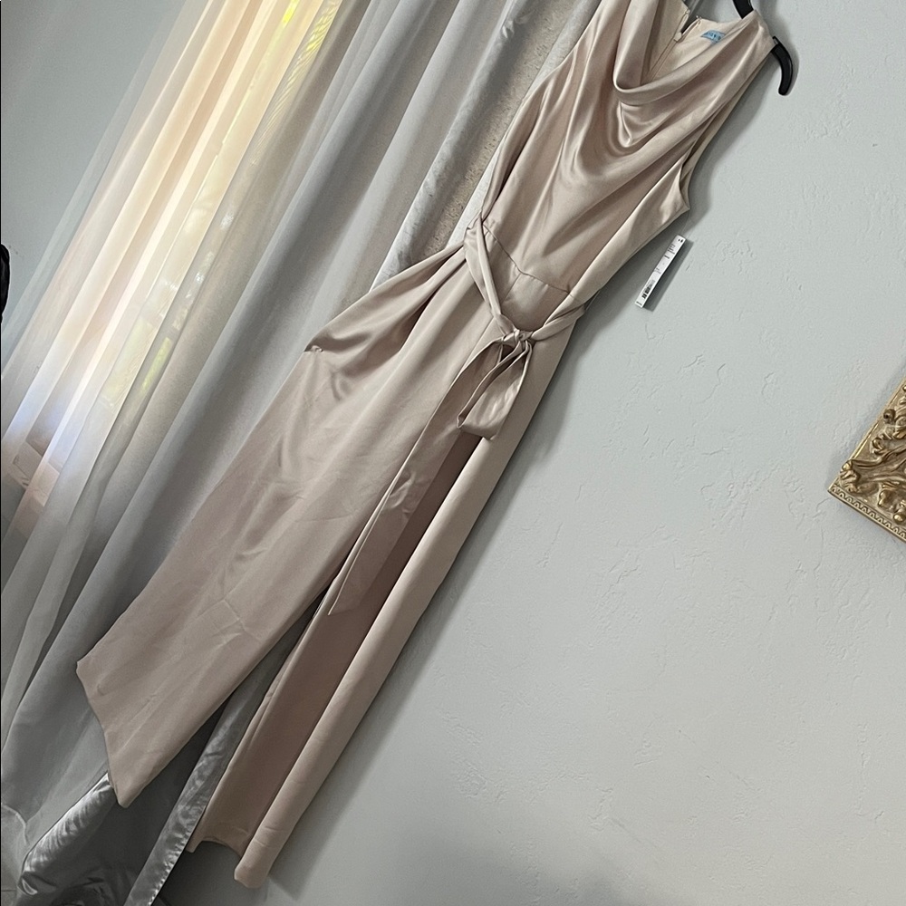 ANTONIO MELANI Cream Satin jumpsuit